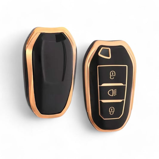 Key Case for PEUGEOT - Black/ Gold