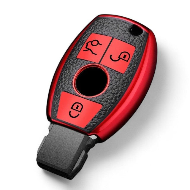 Mercedes Key Fob Cover – Blue, Red & Green Leather-Look Design